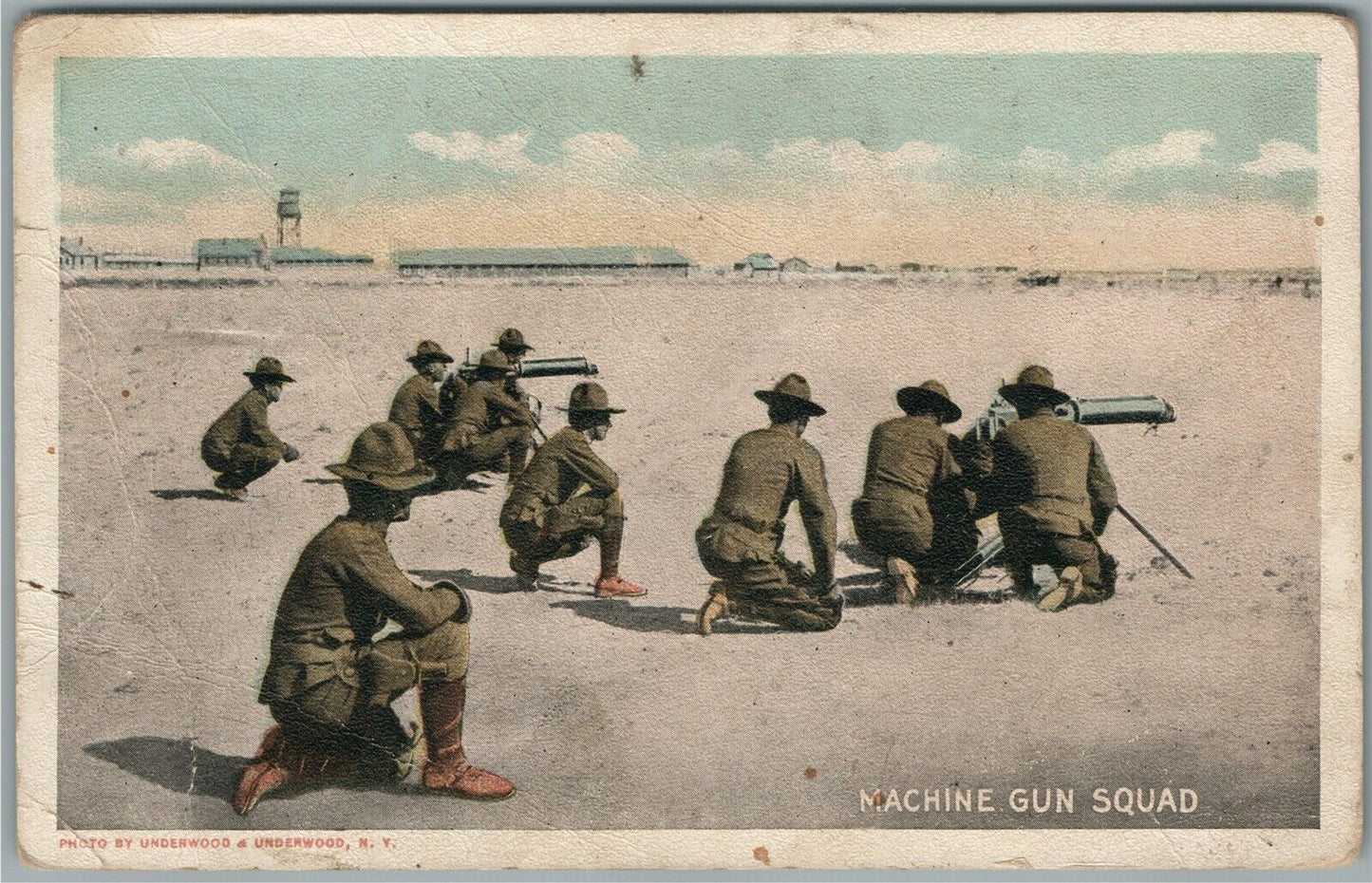 MACHINE GUN SQUAD ANTIQUE POSTCARD