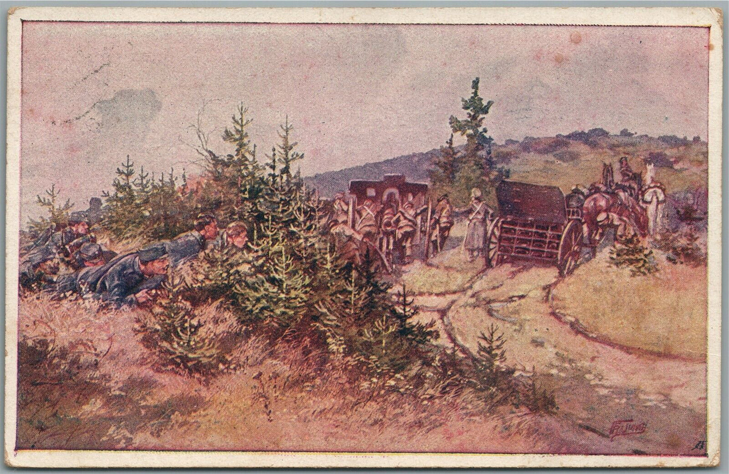 AUSTRIAN WWI ERA MILITARY ANTIQUE POSTCARD