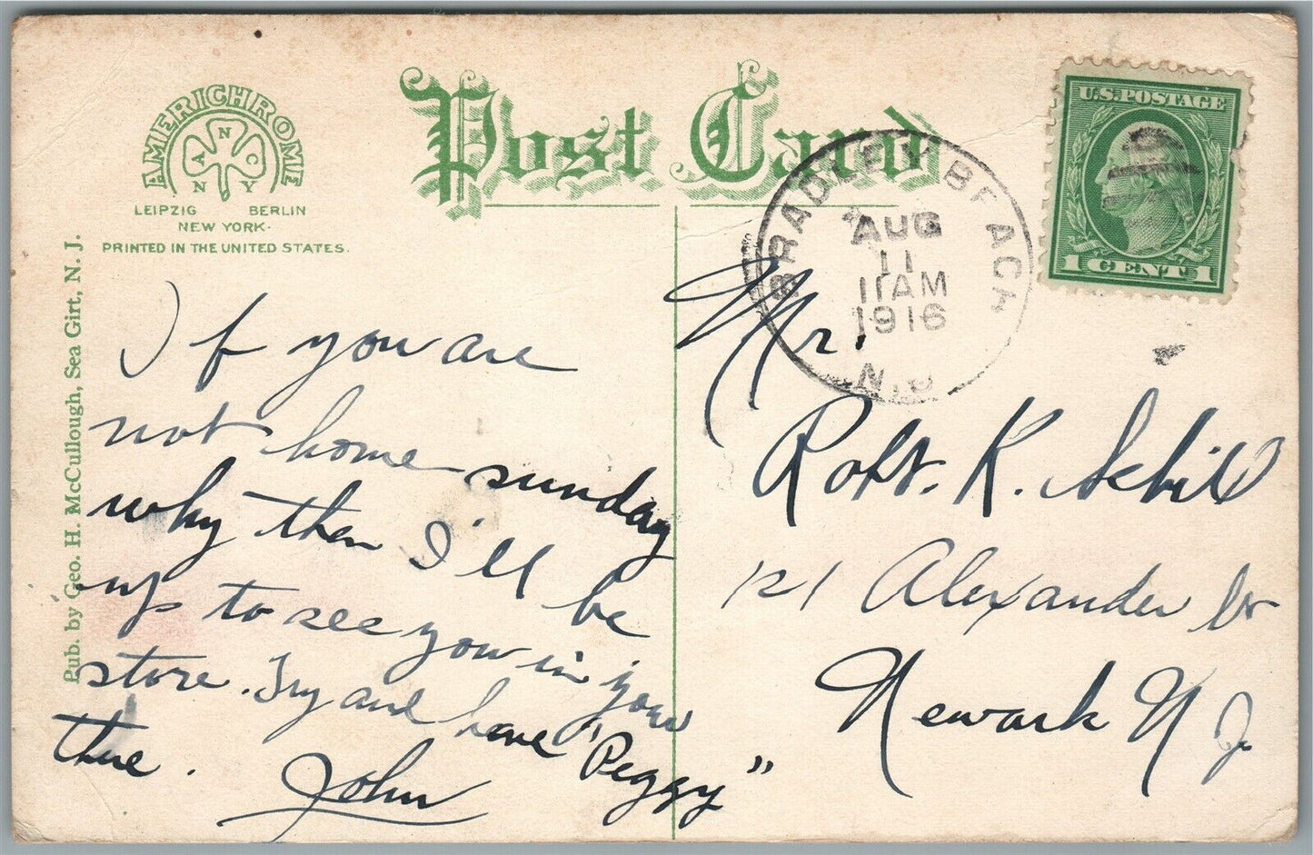 SEA GIRT NJ RIFLE ASSOCIATION CLUB HOUSE ANTIQUE POSTCARD