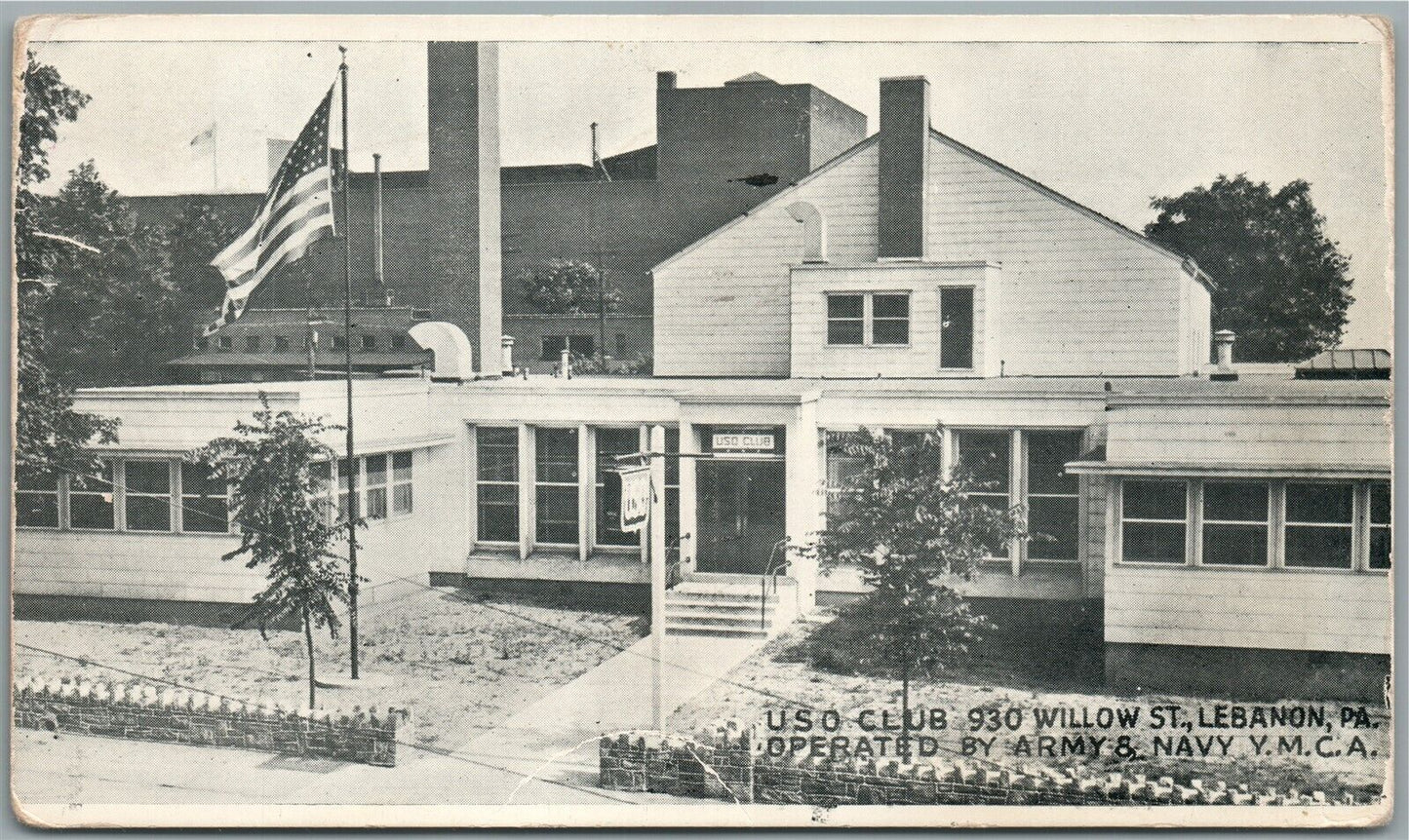 LEBANON PA ARMY & NAVY YMCA USO CLUB ANTIQUE POSTCARD