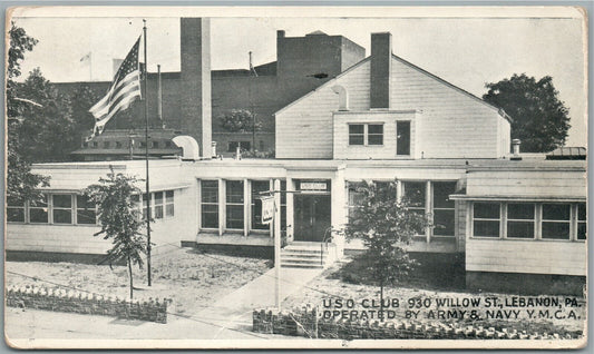 LEBANON PA ARMY & NAVY YMCA USO CLUB ANTIQUE POSTCARD