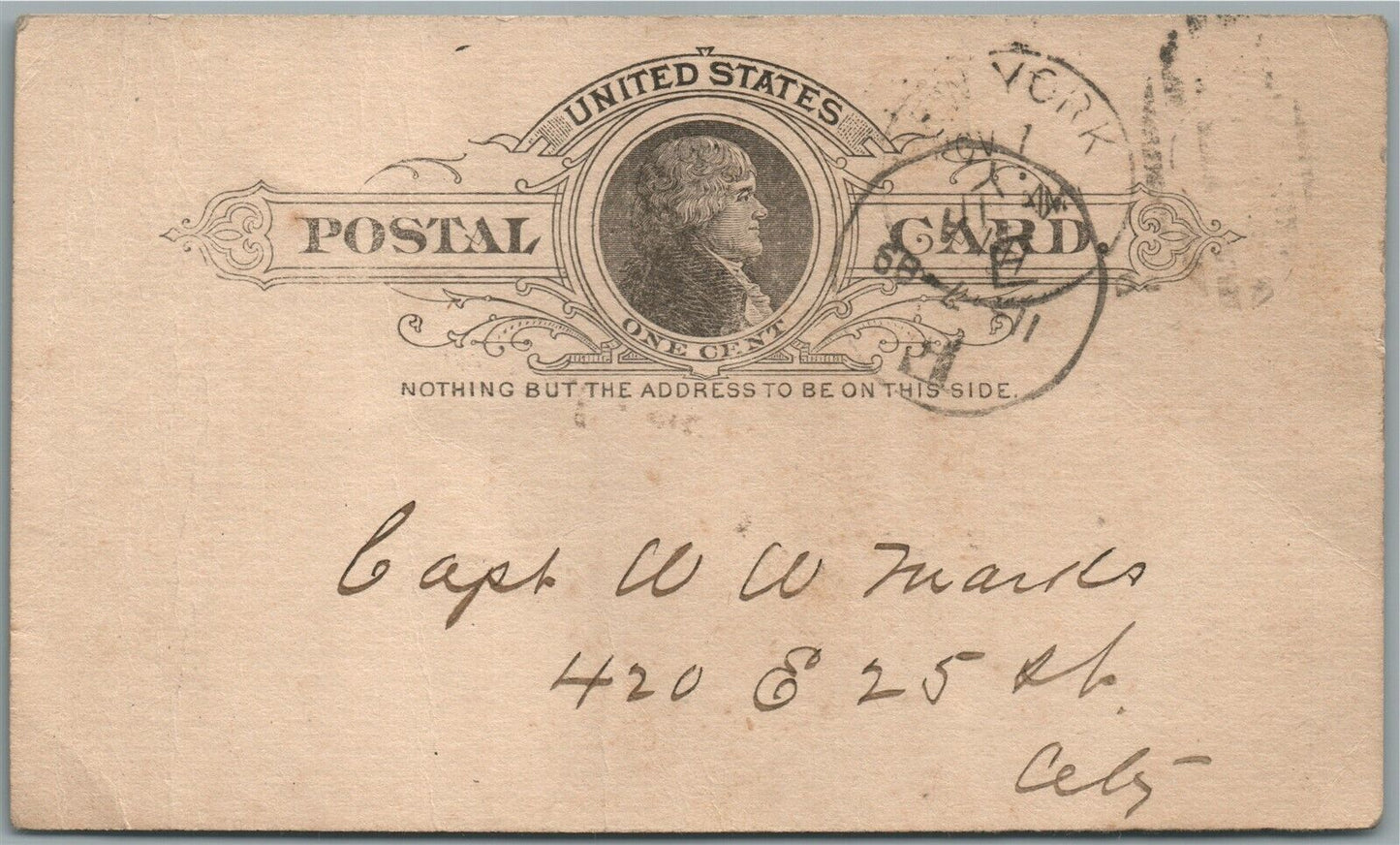 1889 US ARMY NINTH REGIMENT ANTIQUE POSTCARD