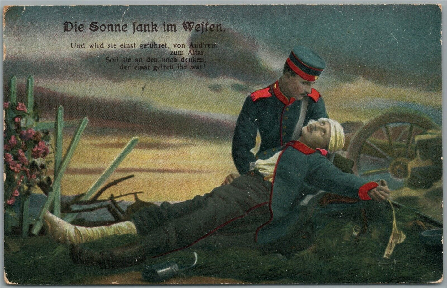 GERMAN WOUNDED SOLDIER 1915 WWI ERA ANTIQUE POSTCARD