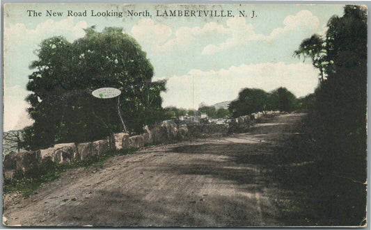 LAMBERTVILLE NJ NEW ROAD ANTIQUE POSTCARD