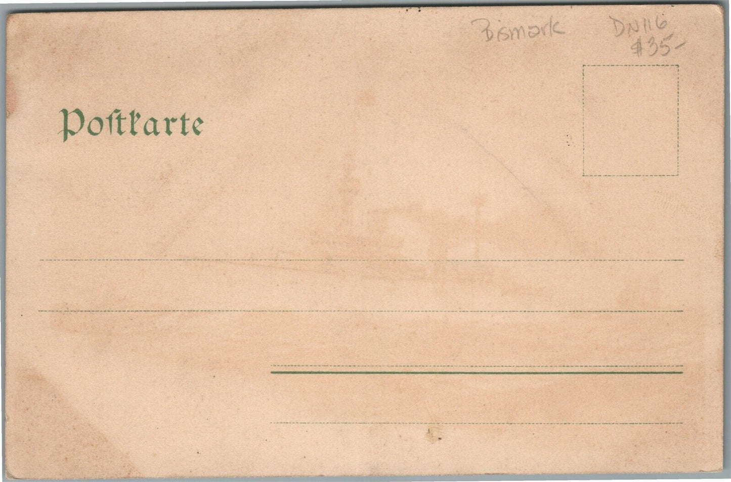 KREUZER I. KLASSE FURST BISMARK SHIP GERMAN ANTIQUE POSTCARD