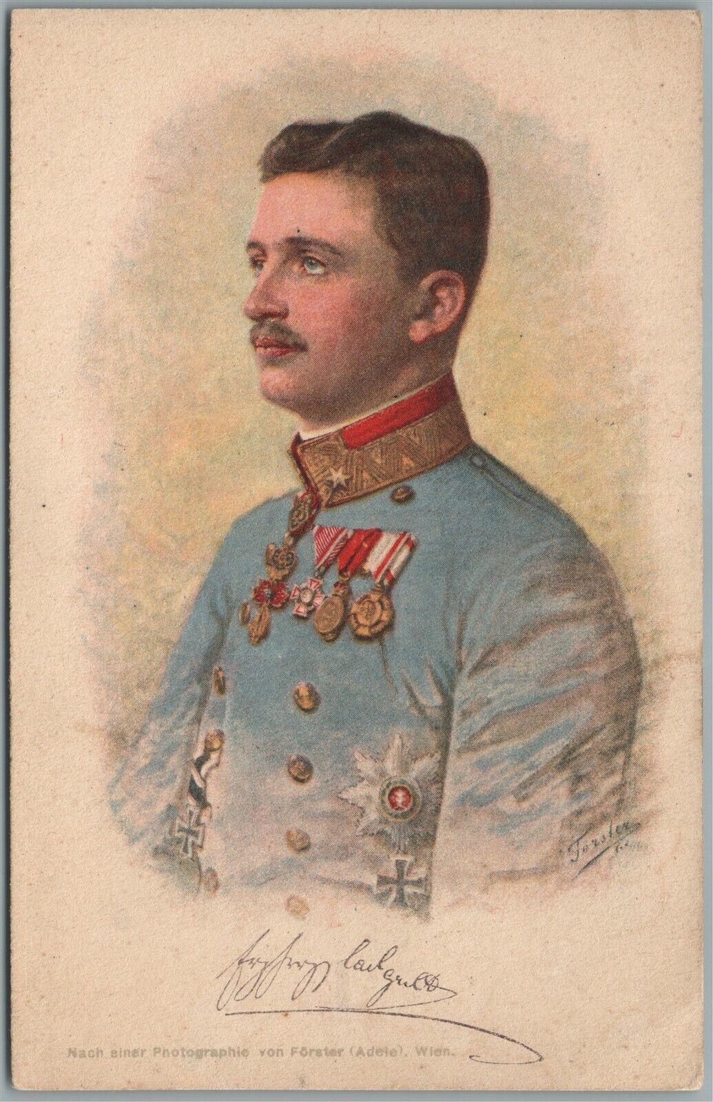 ERZHERZOG KARL FRANZ JOSEPH AUSTRIAN RED CROSS ANTIQUE POSTCARD