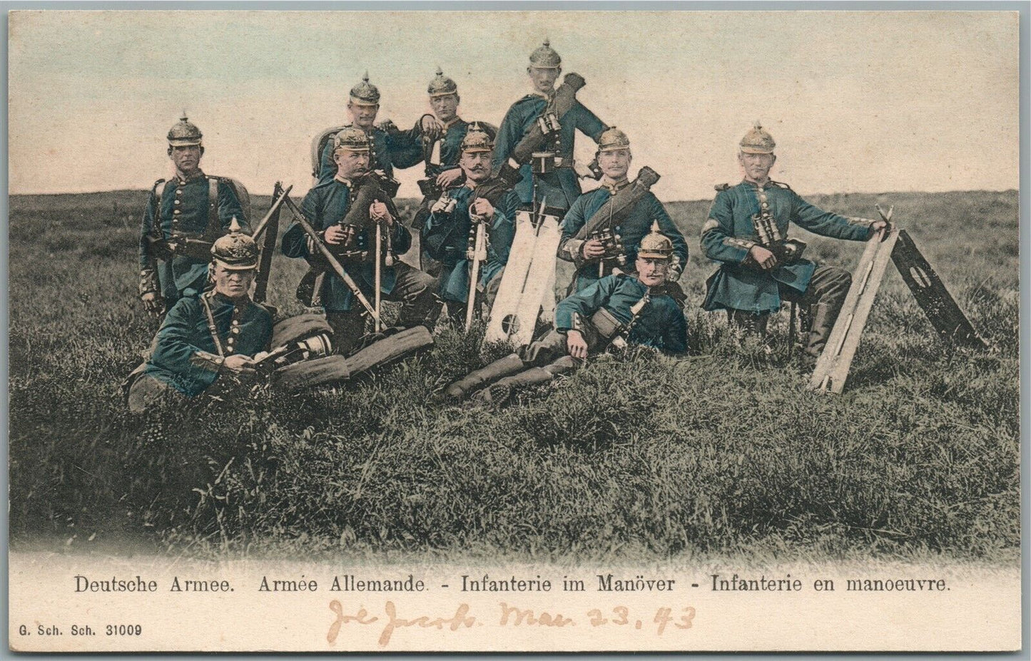 GERMAN ARMY INFANTRY ANTIQUE POSTCARD
