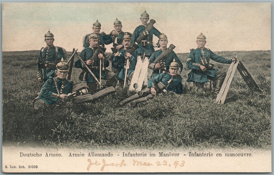GERMAN ARMY INFANTRY ANTIQUE POSTCARD