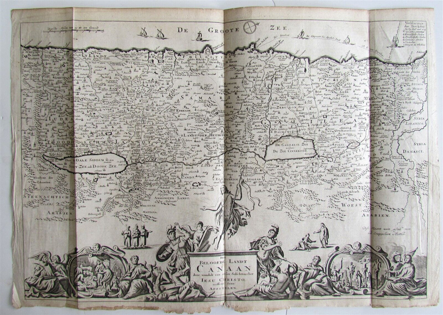 1730 BIBLE in DUTCH ILLUSTRATED w/ MAPS antique MASSIVE FOLIO BIBLIA