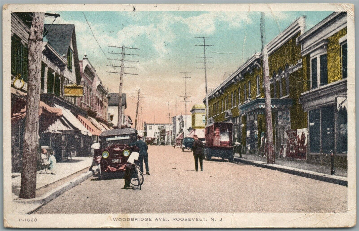 ROOSEVELT NJ WOODBRIDGE AVE. ANTIQUE POSTCARD