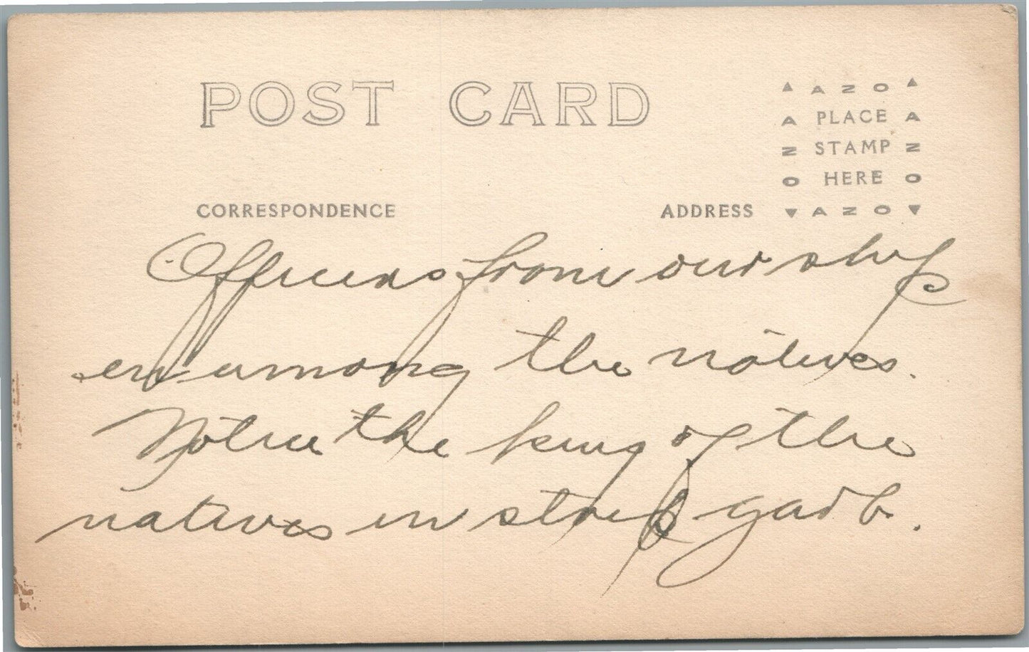 AMERICAN NAVAL OFFICERS in LIBERIA AFRICA ANTIQUE REAL PHOTO POSTCARD RPPC