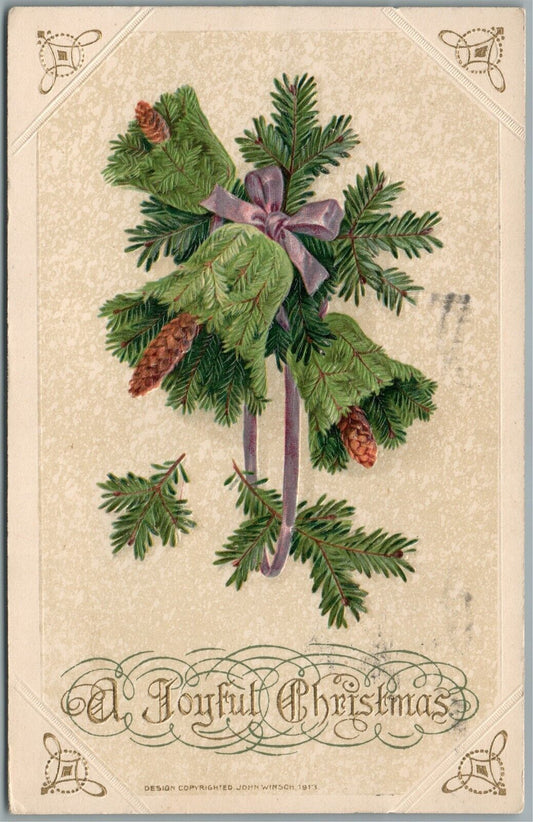 JOYFUL CHRISTMAS JOHN WINSCH ANTIQUE POSTCARD