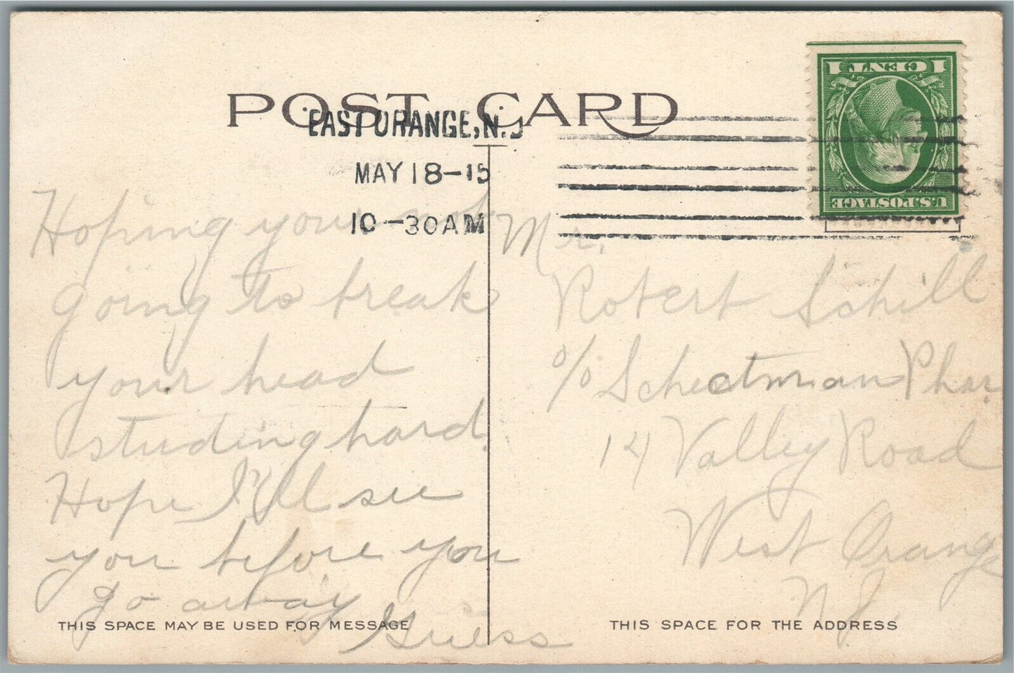 ORANGE NJ WINDSOR HOTEL ANTIQUE POSTCARD