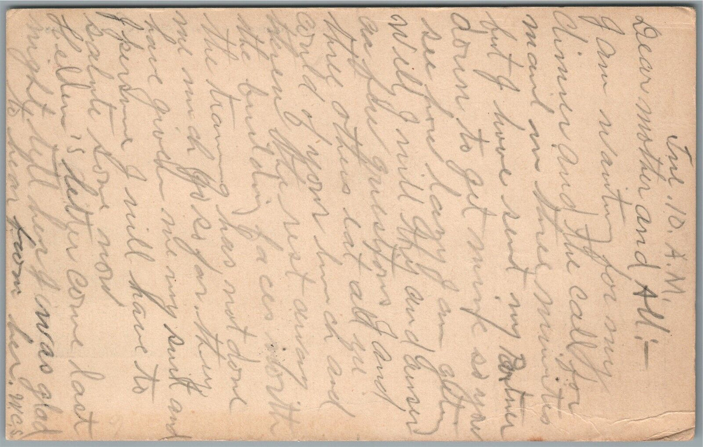 AMERICAN ARMY & NAVY YMCA CAMP CLUB ANTIQUE POSTCARD