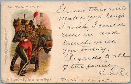 BRITISH ARMY 1905 COMIC ANTIQUE POSTCARD