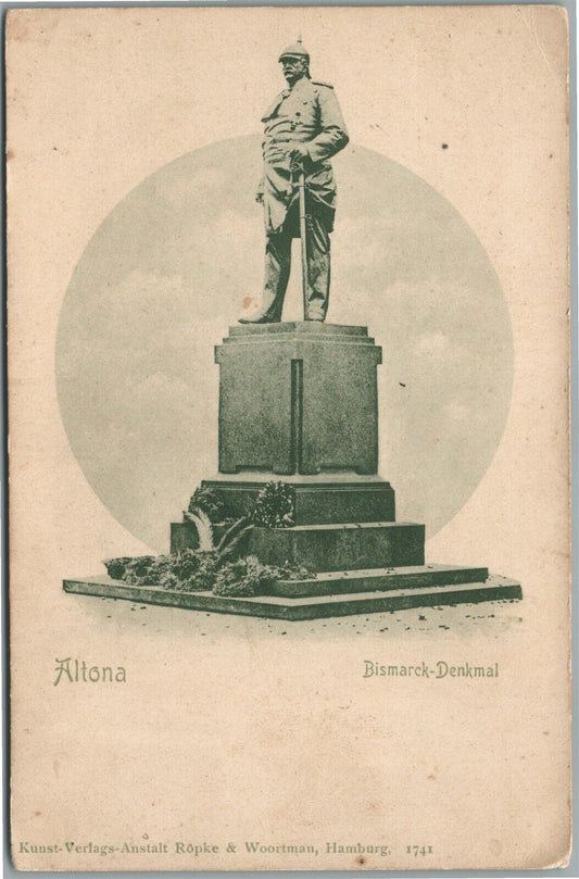 ALTONA BISMARK DENKMAL ANTIQUE POSTCARD