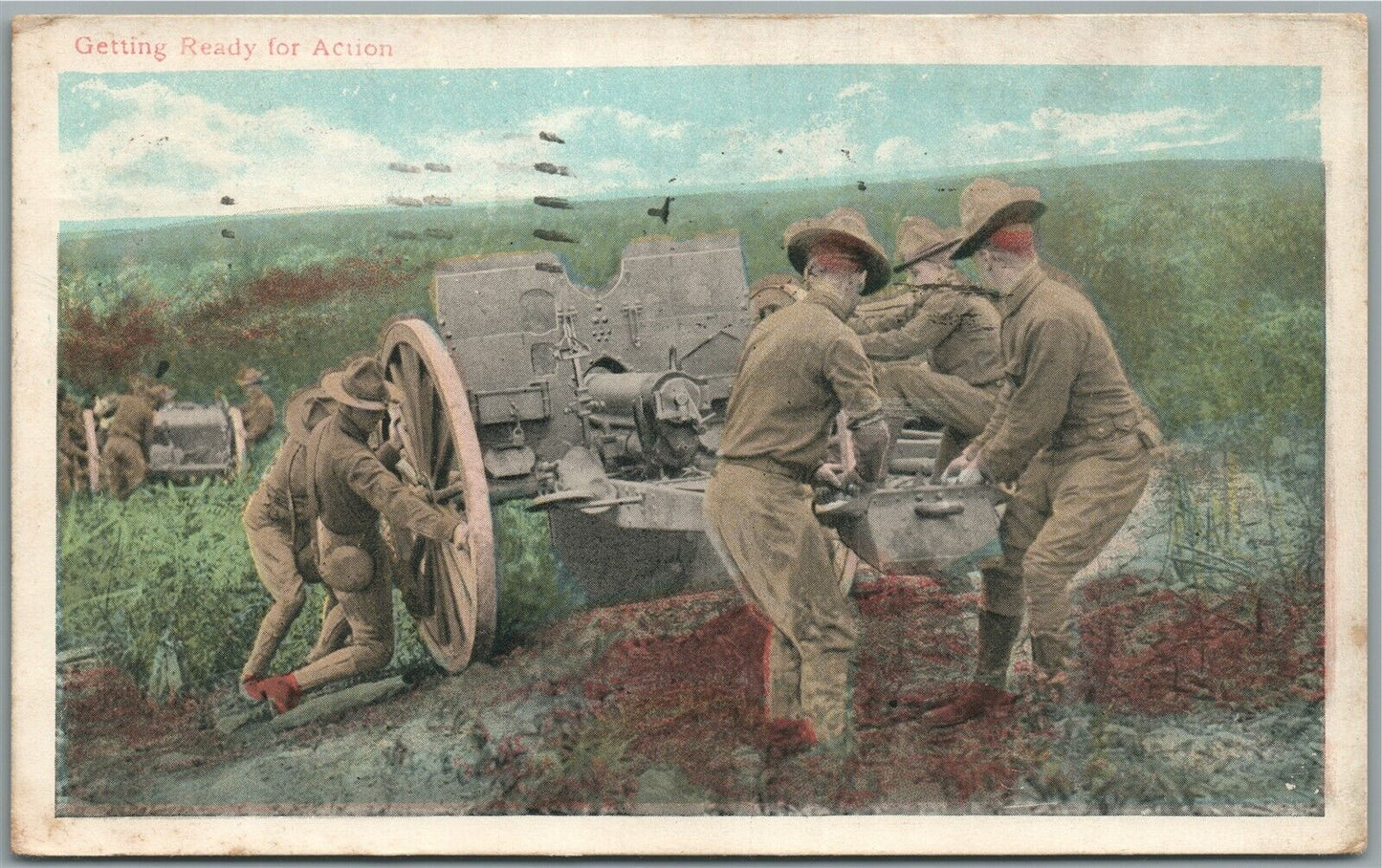 AMERICAN ARTILLERY WWI ERA ANTIQUE POSTCARD
