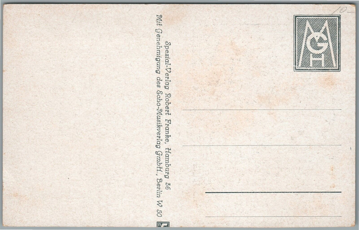 GERMAN NAVY ANTIQUE POSTCARD w/ SONG WORDS