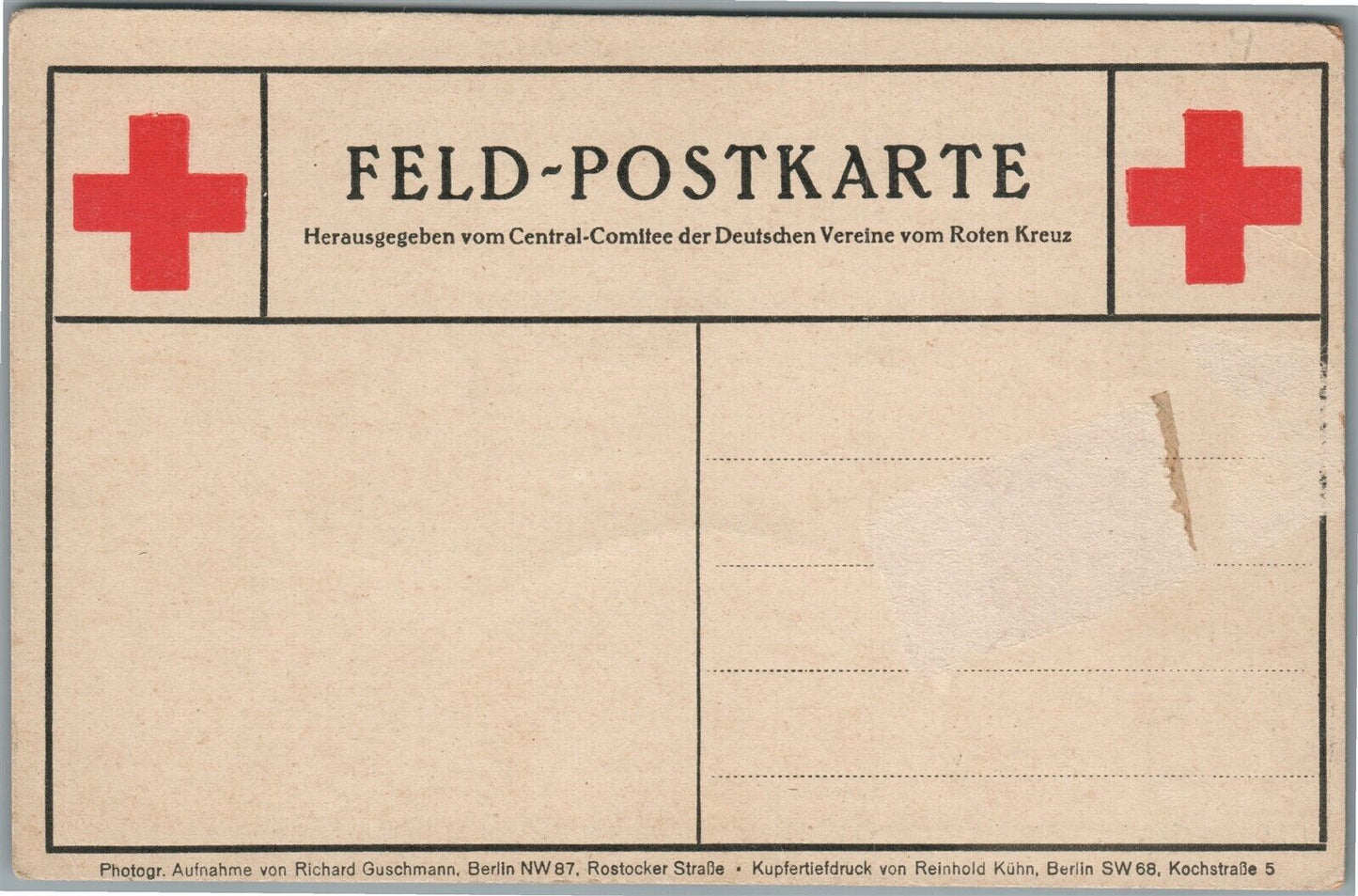 GERMAN RED CROSS WWI ANTIQUE REAL PHOTO POSTCARD RPPC w/ KAISER WILHELM