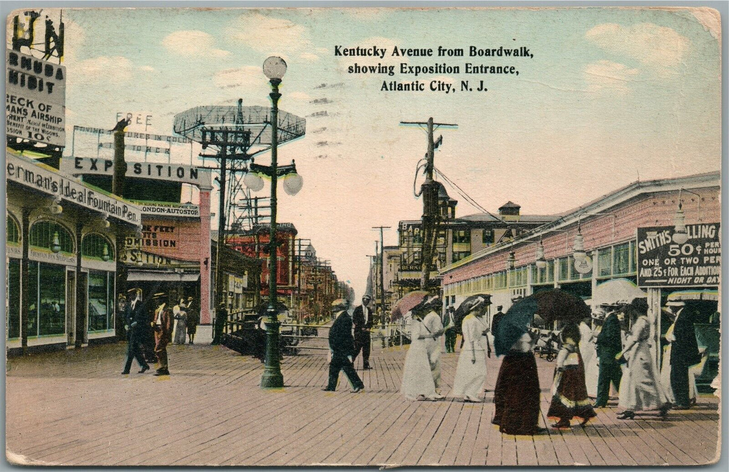 ATLANTIC CITY NJ KENTUCKY AVENUE ANTIQUE POSTCARD