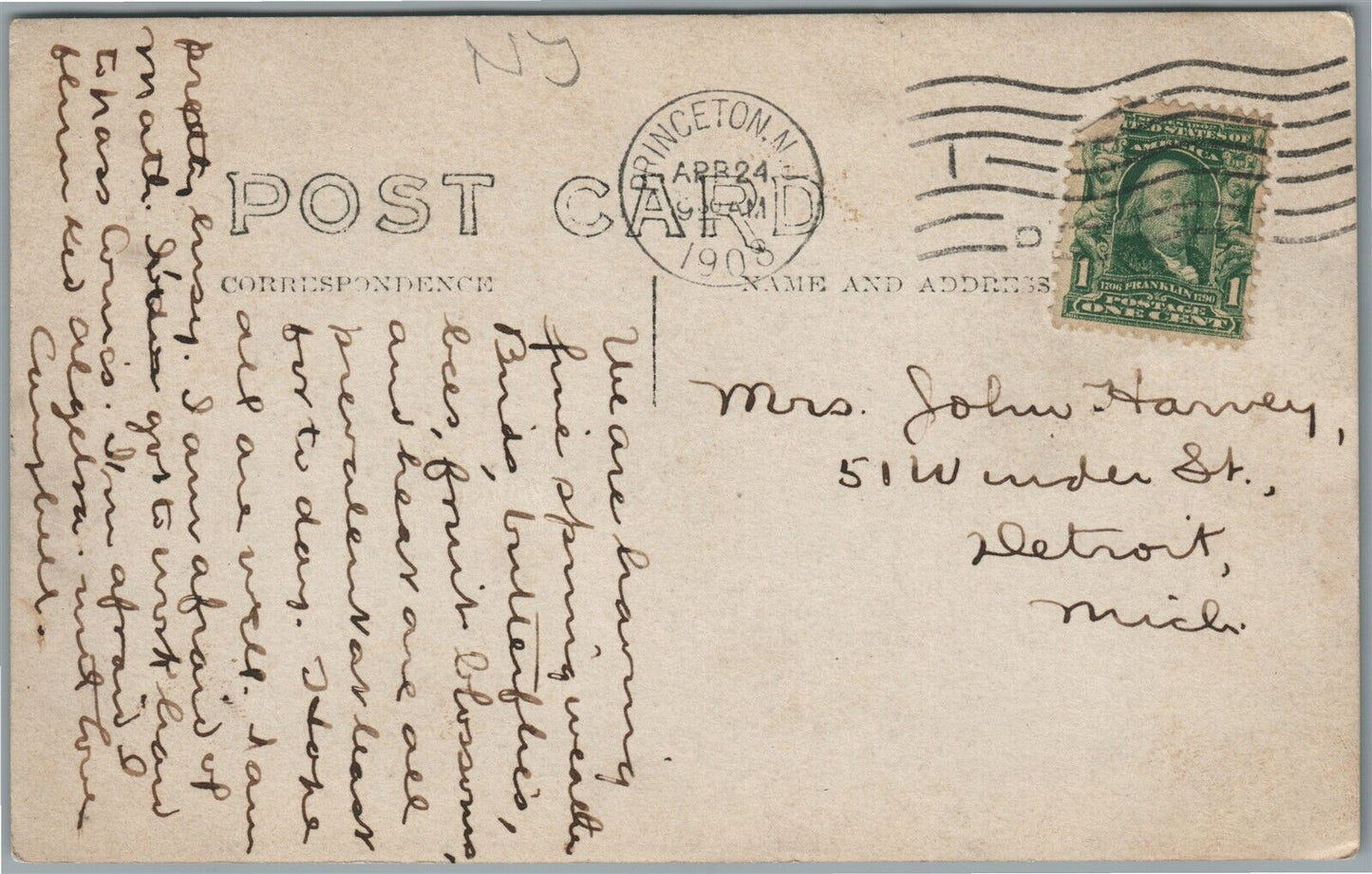 PRINCETON NJ ANTIQUE REAL PHOTO POSTCARD RPPC