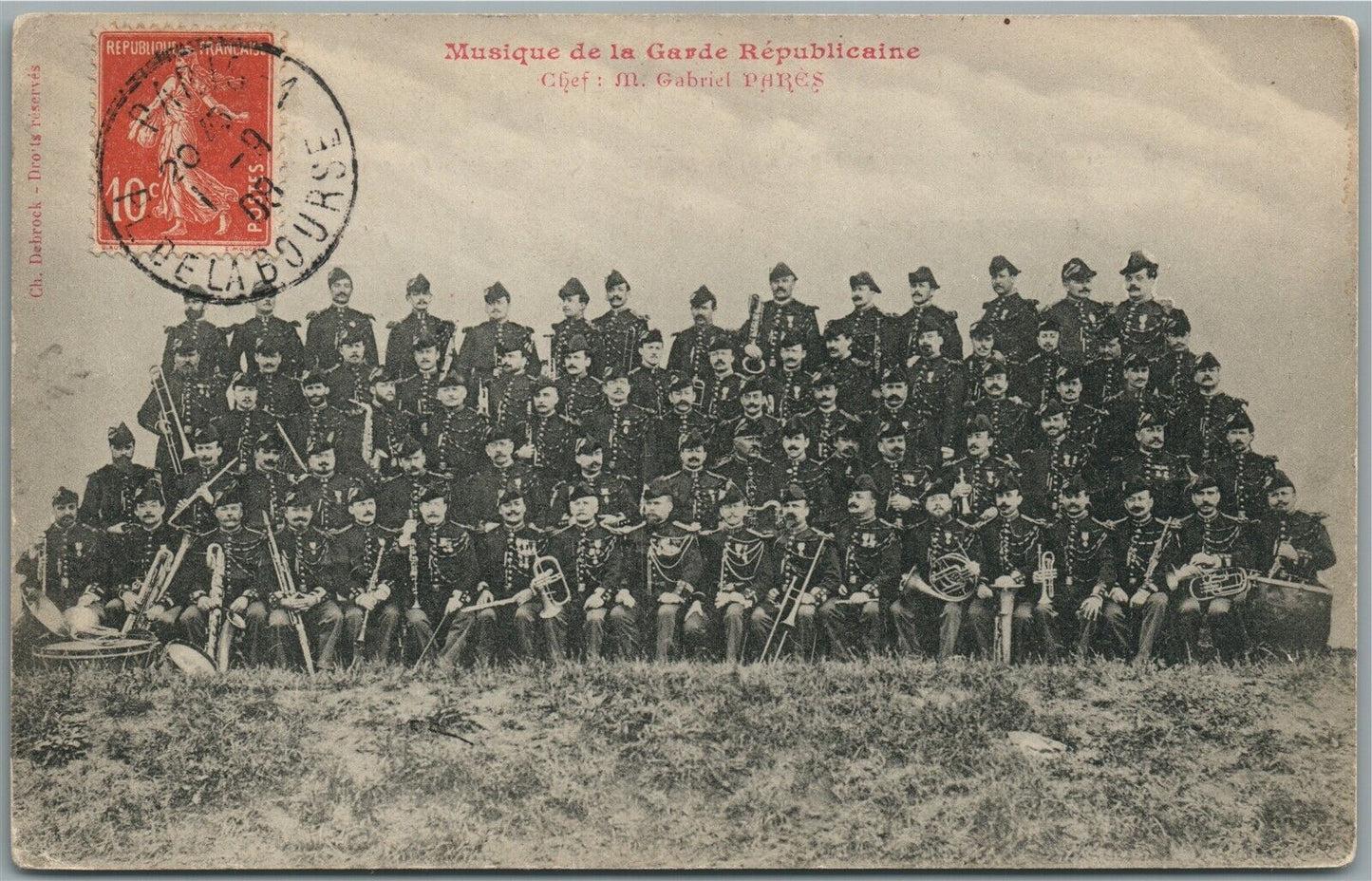 FRENCH MILITARY ORCHESTRA ANTIQUE POSTCARD