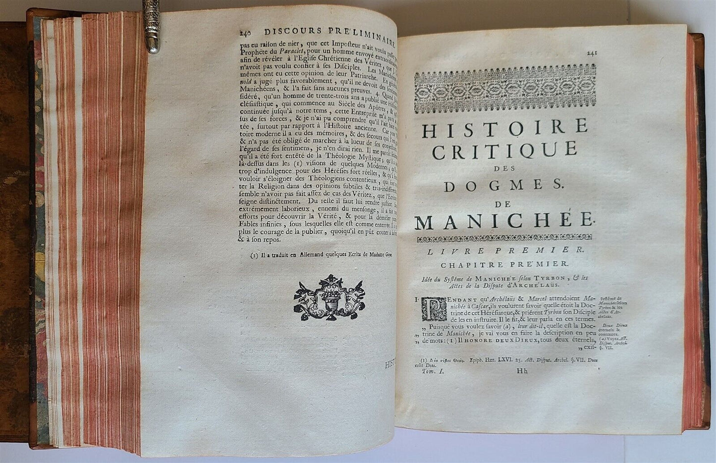 1734-39 HISTORY & CRITIQUE of MANICHAEISM 2 VOLUMES antique in FRENCH