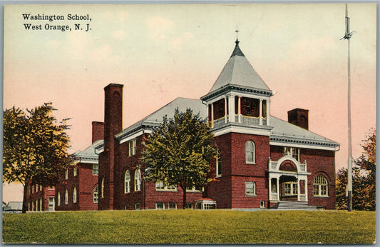 WEST ORANGE NJ WASHINGTON SCHOOL ANTIQUE POSTCARD