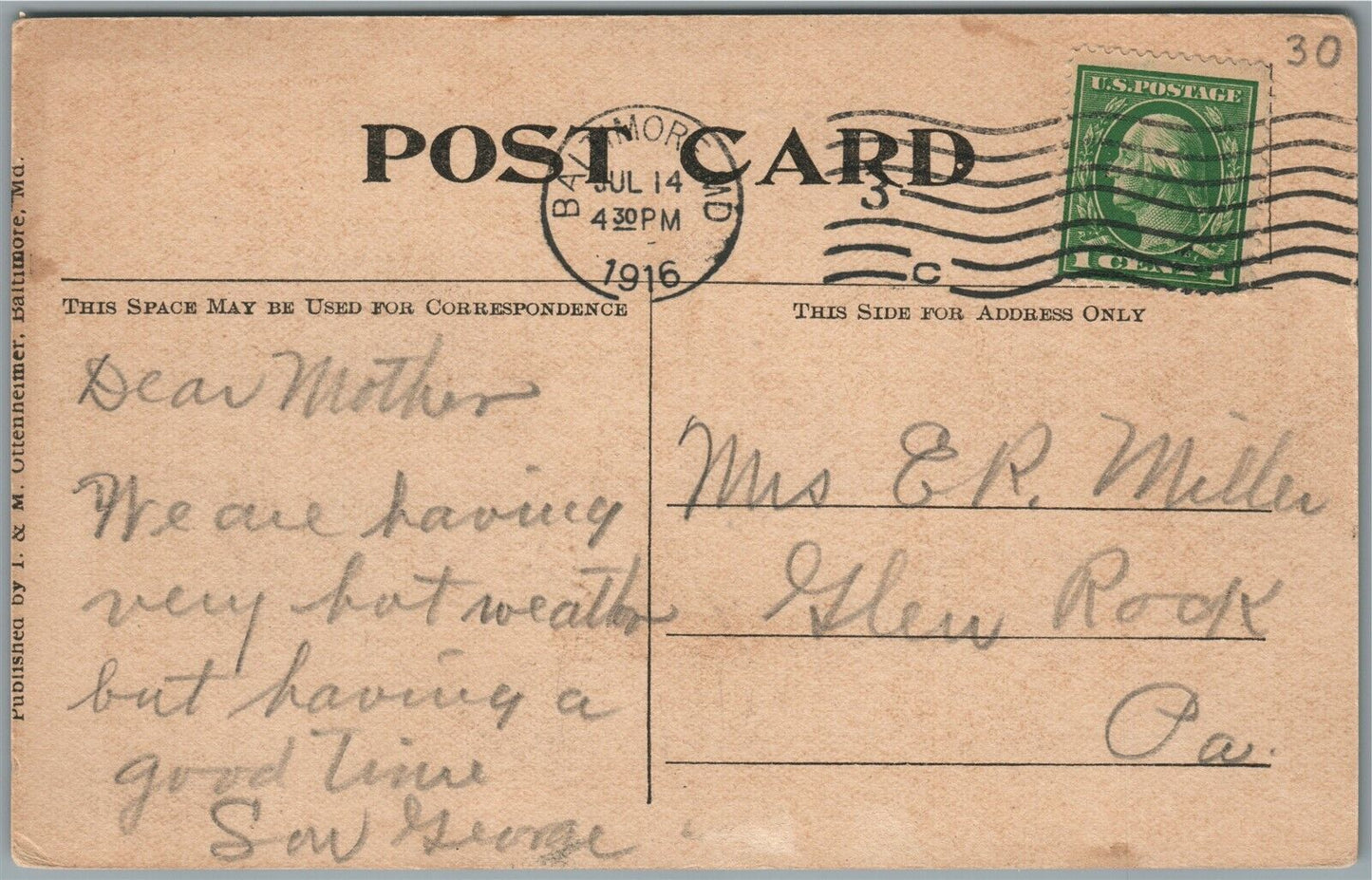 GERMAN U-BOAR DEUSCHLAND CAPTAIN KOENIG BALTIMORE HARBOR 1916 ANTIQUE POSTCARD