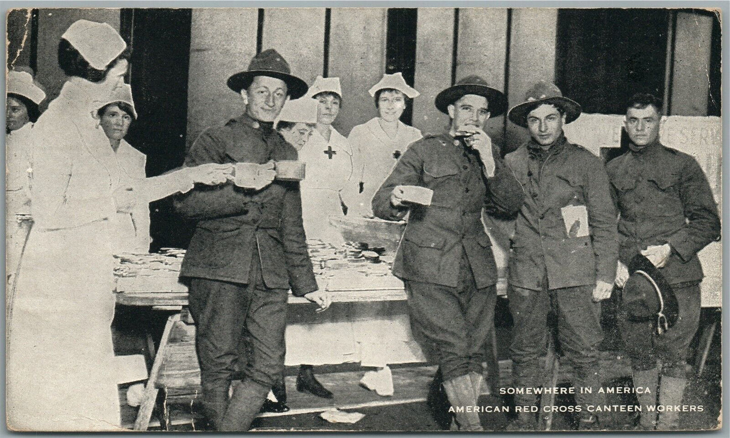 AMERICAN RED CROSS CANTEEN WORKERS ANTIQUE POSTCARD