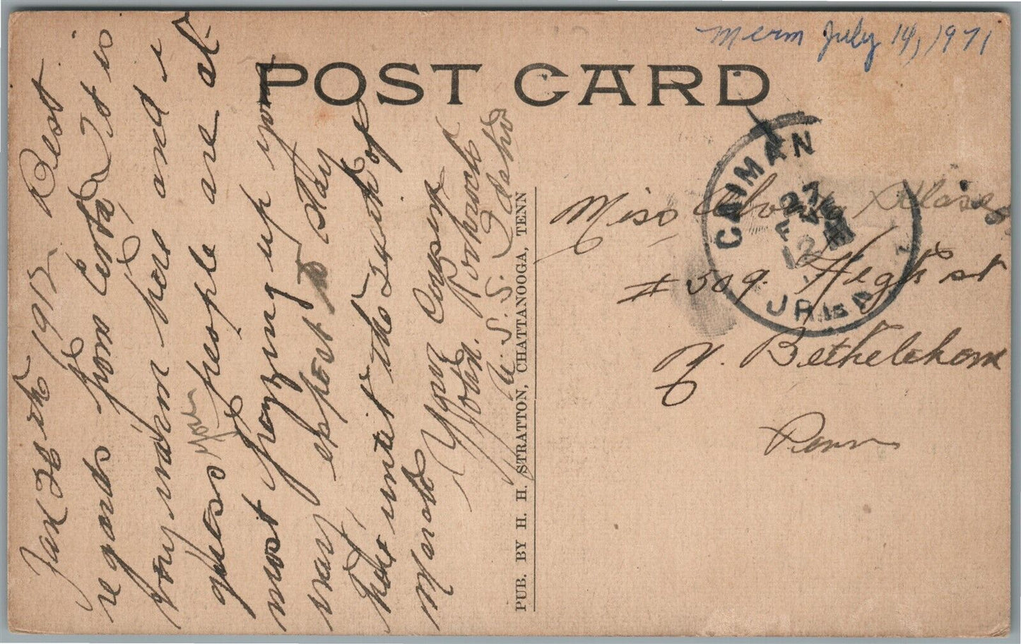 AMERICAN NAVY SCRUBBING CLOTHES VINTAGE POSTCARD CAIMAN ISLANDS CANCEL