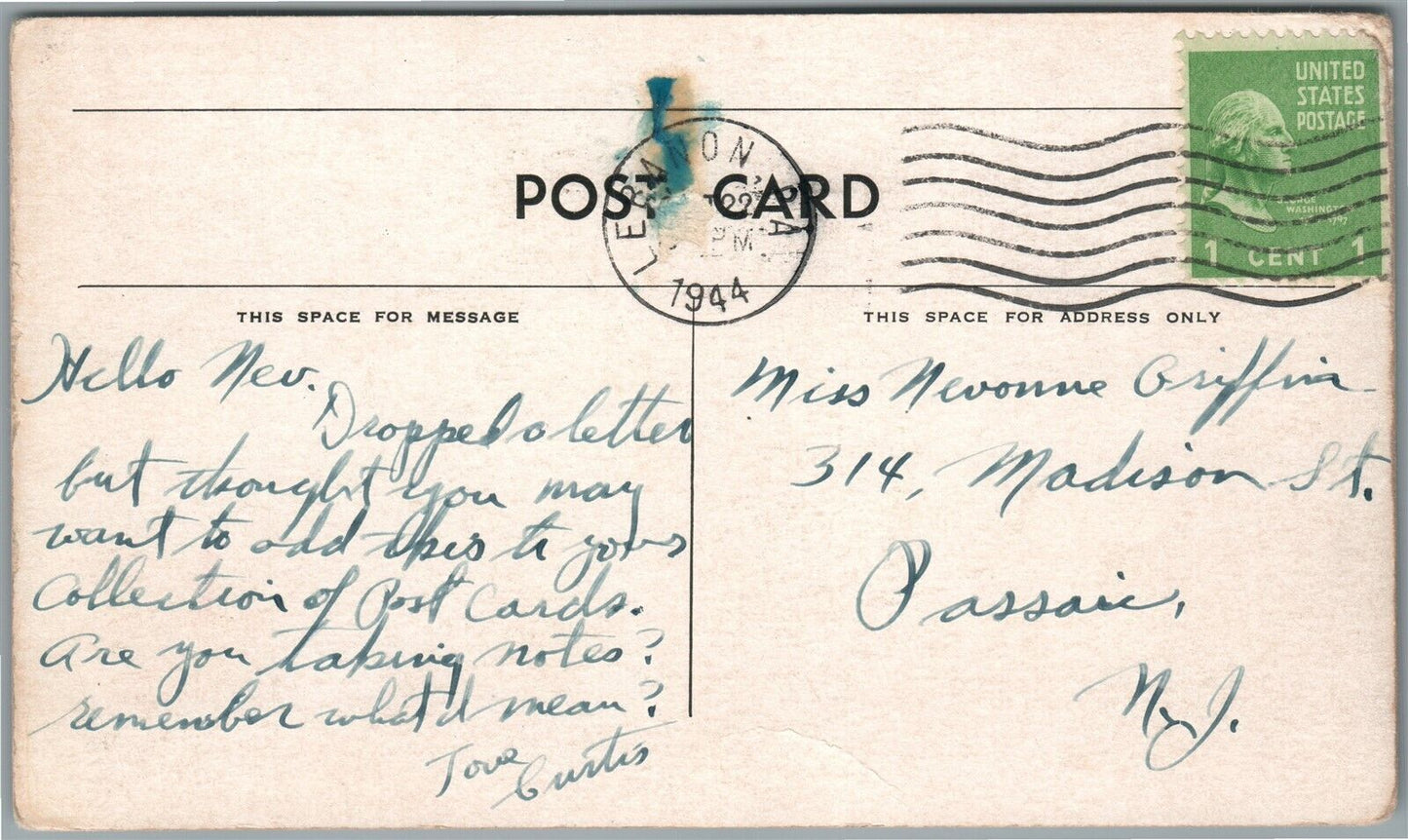 LEBANON PA ARMY & NAVY YMCA USO CLUB ANTIQUE POSTCARD