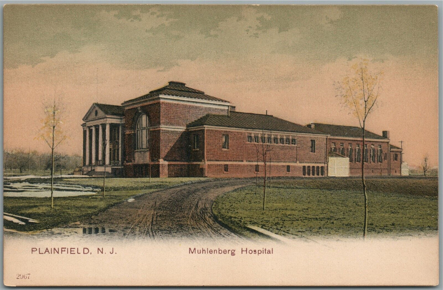 PLAINFIELD NJ MUHLENBERG HOSPITAL ANTIQUE POSTCARD