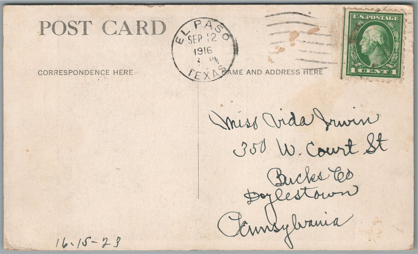 WAR COUNCIL on INTERNATIONAL BRIDGE ANTIQUE POSTCARD 1916 EL PASO TX CANCEL