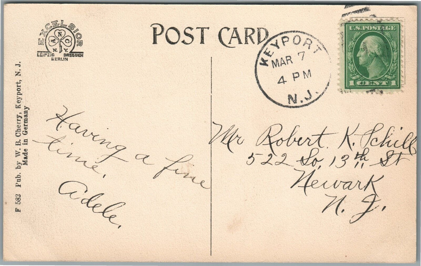 KEAPORT NJ BUSINESS MEN'S FLOATS CARNIVAL DAY ANTIQUE POSTCARD