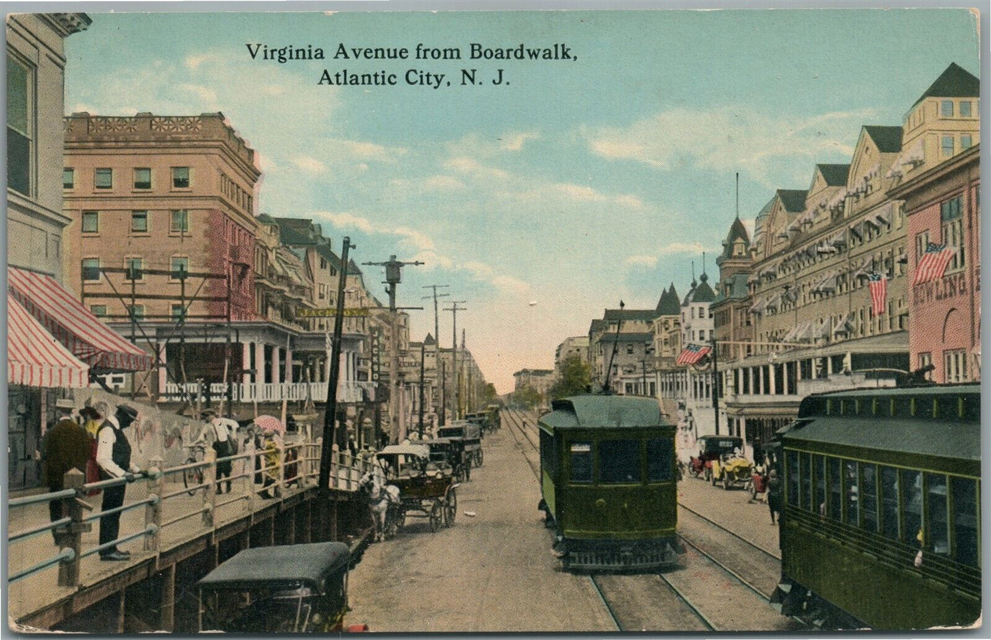 ATLANTIC CITY NJ VIRGINIA AVENUE ANTIQUE POSTCARD