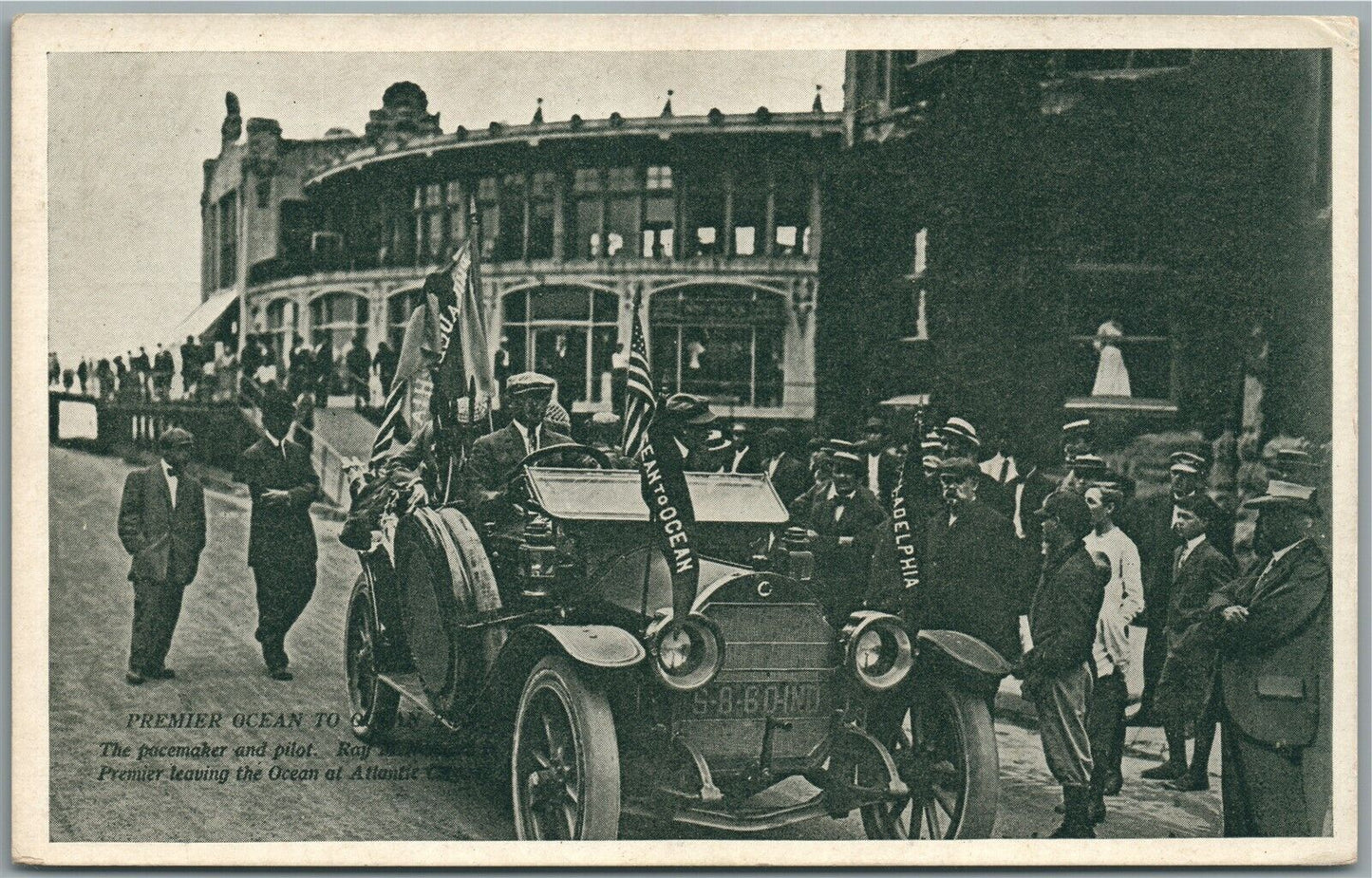 ATLANTIC CITY NJ PREMIER OCEAN TO OCEAN RAE PACEMAKER & PILOT ANTIQUE POSTCARD