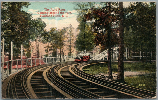 PALISADE PARK NJ AUTO RACE ANTIQUE POSTCARD