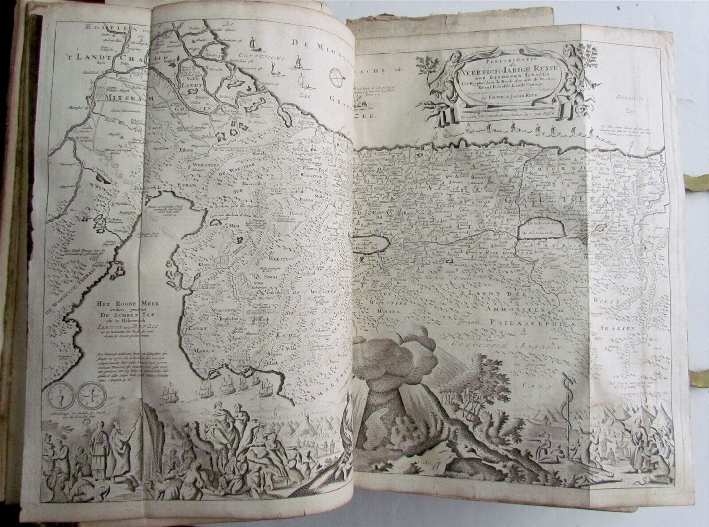 1730 BIBLE in DUTCH ILLUSTRATED w/ MAPS antique MASSIVE FOLIO BIBLIA