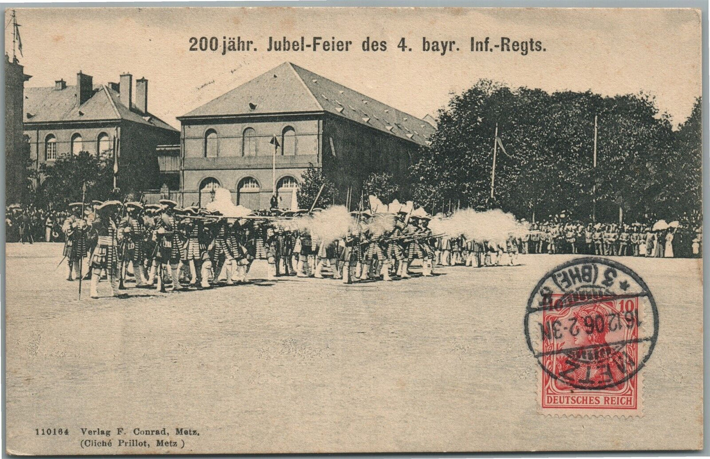 GERMAN MILITARY CELEBRATION in METZ FRANCE ANTIQUE POSTCARD