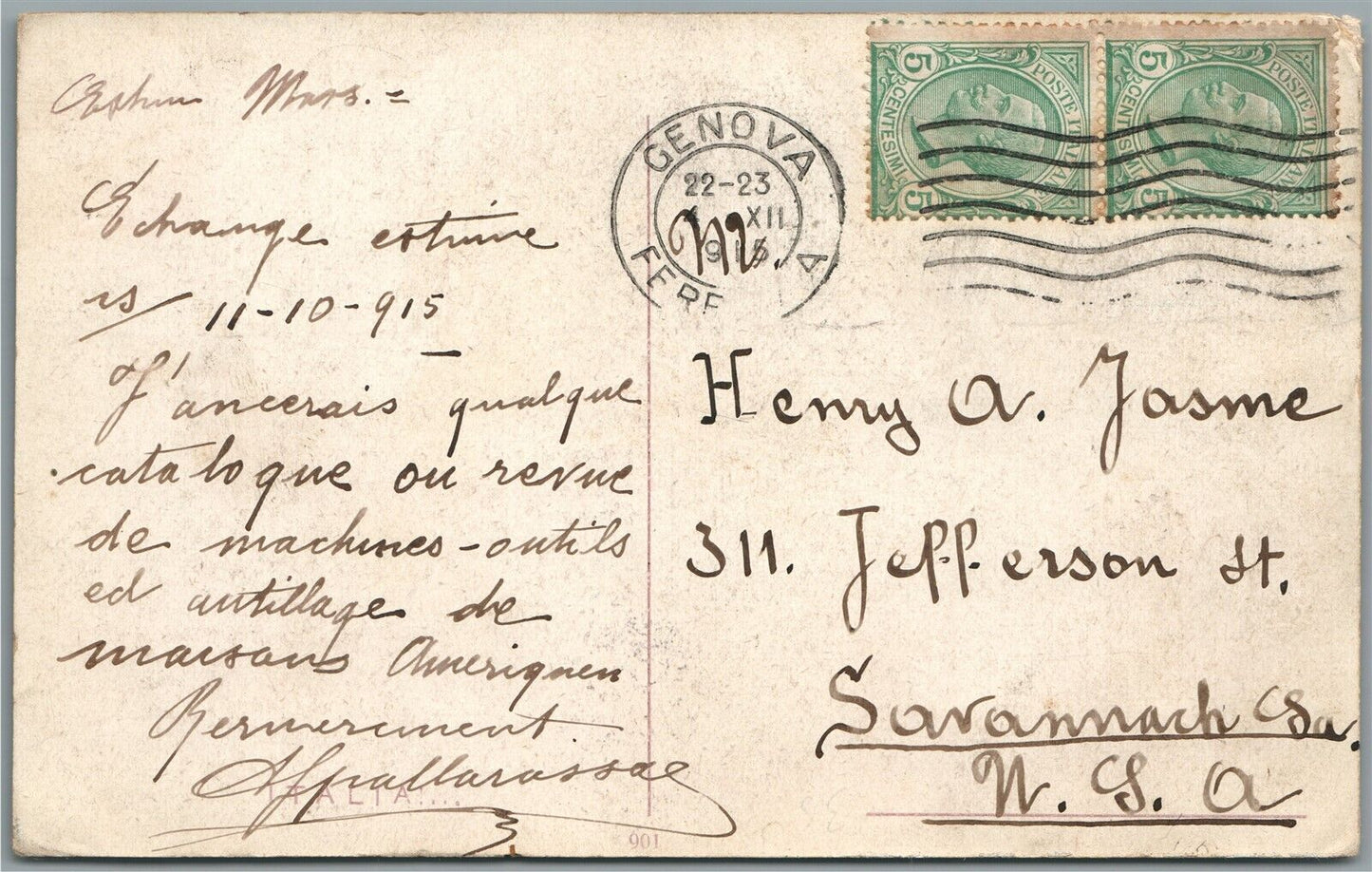 ITALIAN SOLDIER 1915 WWI ANTIQUE POSTCARD