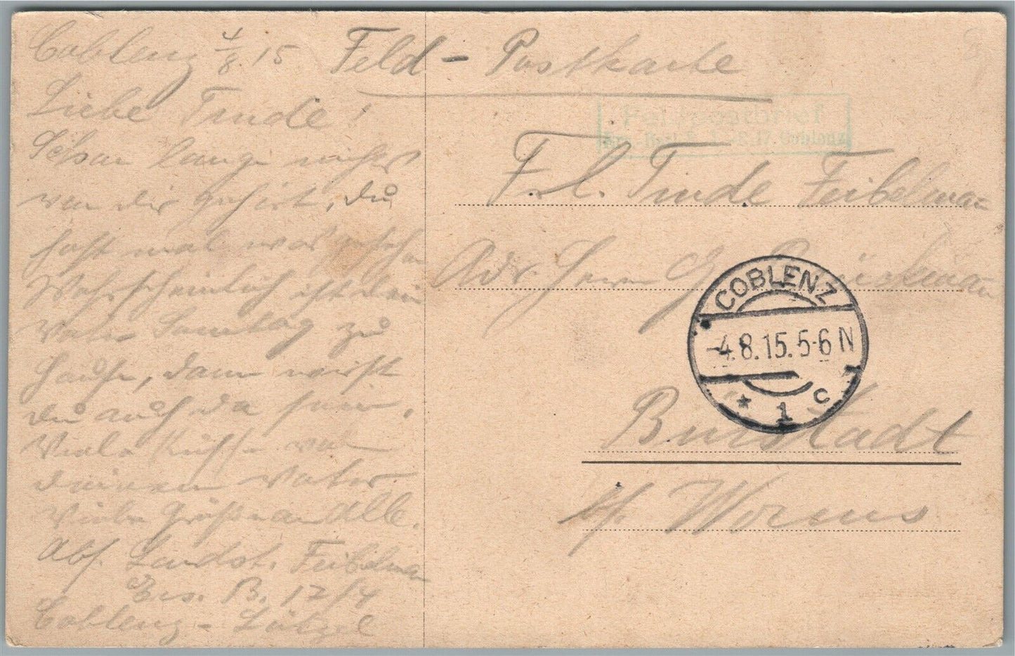 GERMAN MILITARY THEME WWI ERA ARTILLERY on RAILROAD CAR ANTIQUE POSTCARD