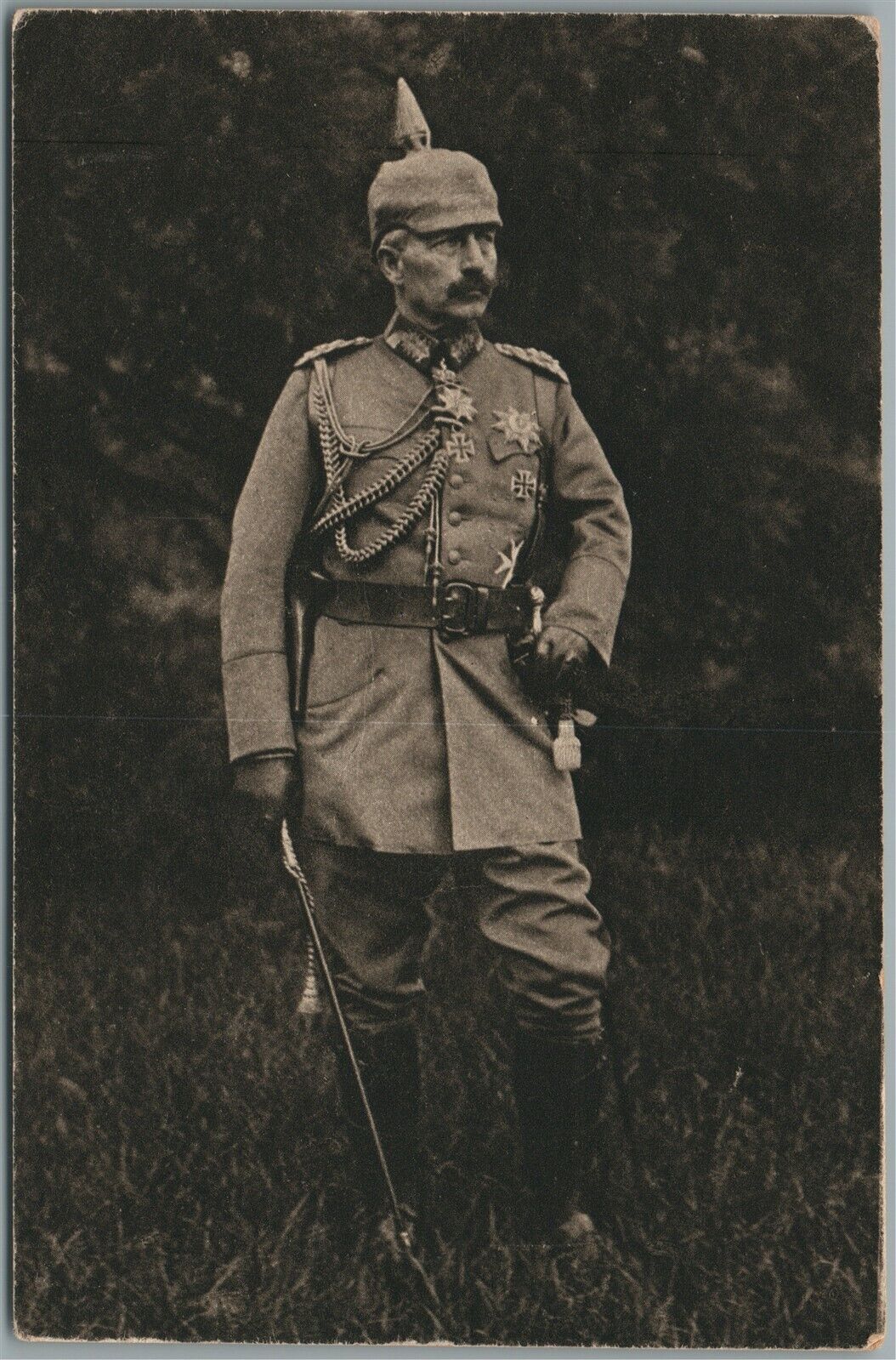 GERMAN RED CROSS WWI ANTIQUE REAL PHOTO POSTCARD RPPC w/ KAISER WILHELM