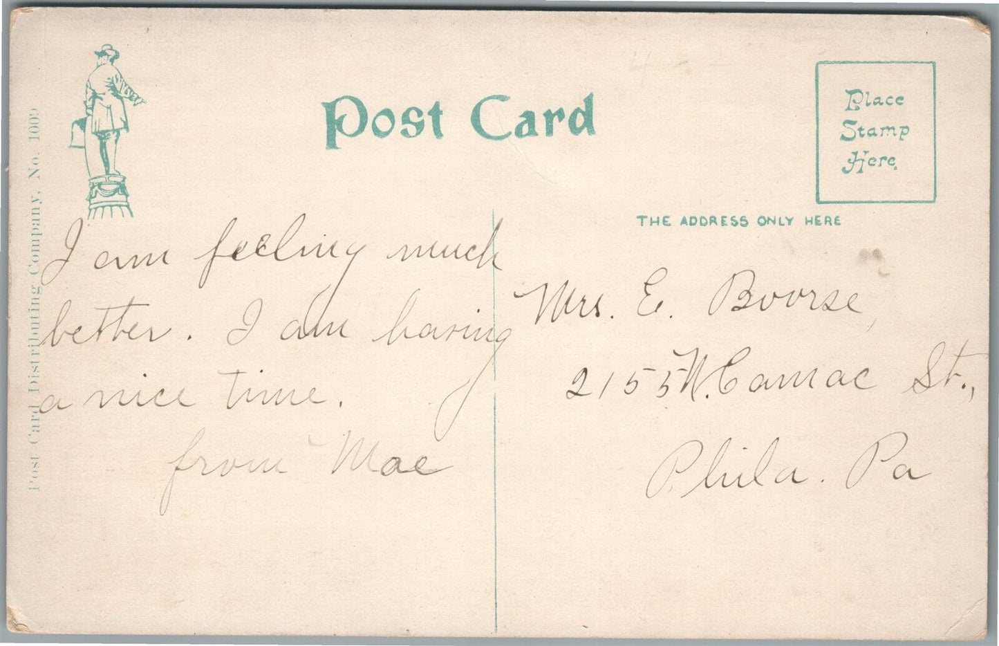 ATLANTIC CITY NJ NORTH BARLETT BUILDING ANTIQUE POSTCARD