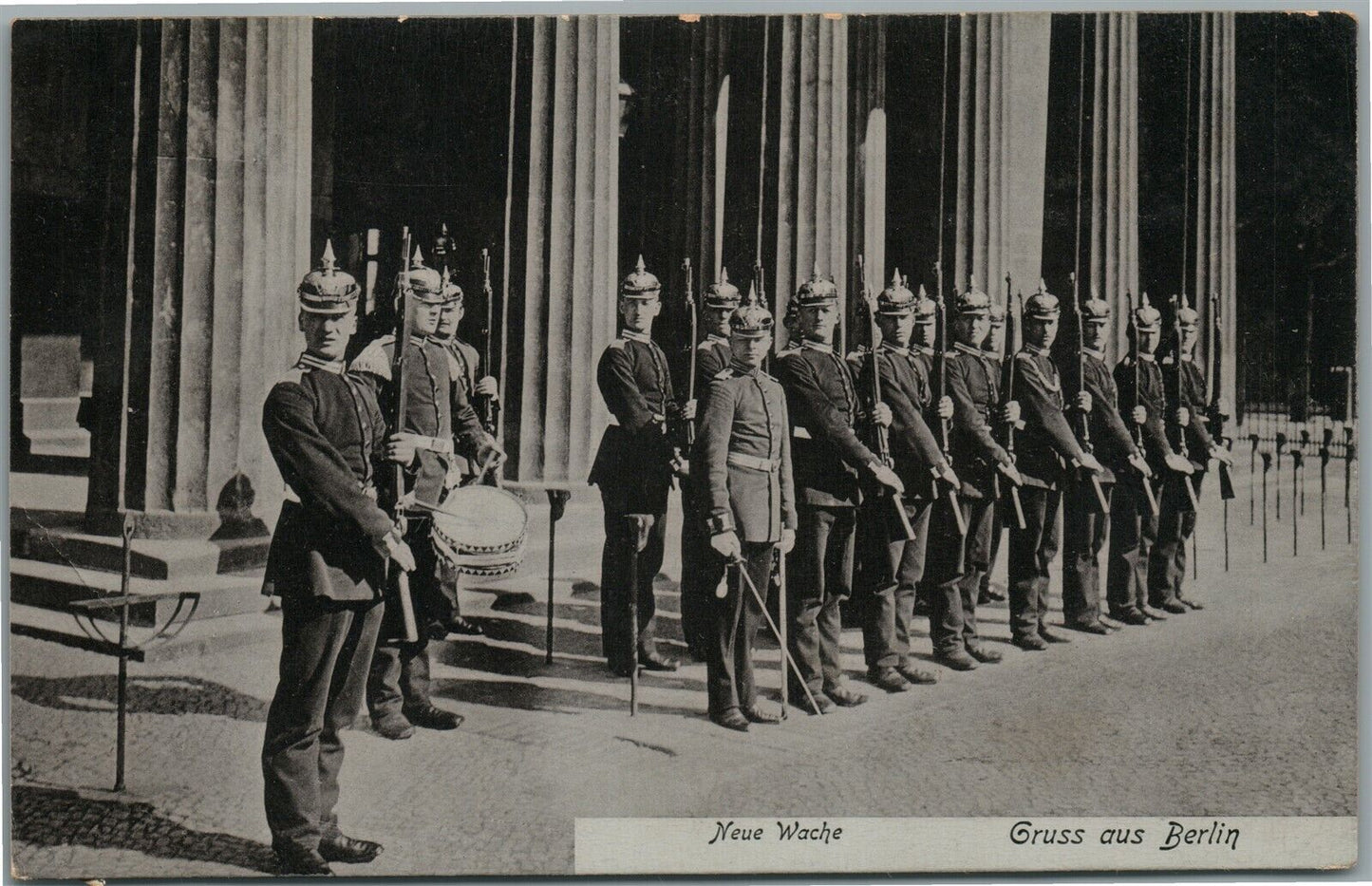 GERMAN MILITARY PARADE GRUSS AUS BERLIN ANTIQUE POSTCARD