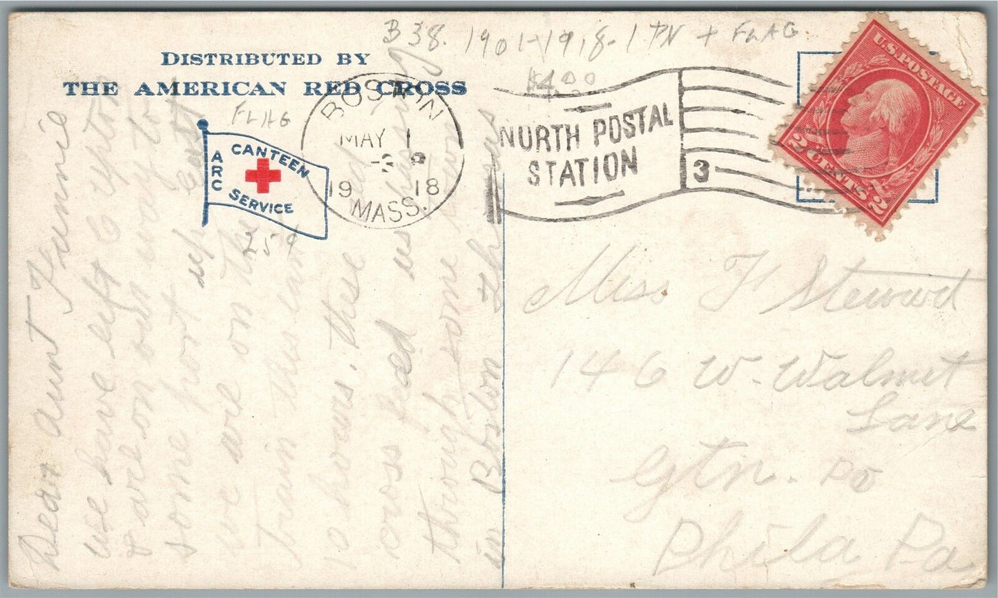 AMERICAN RED CROSS CANTEEN WORKERS ANTIQUE POSTCARD