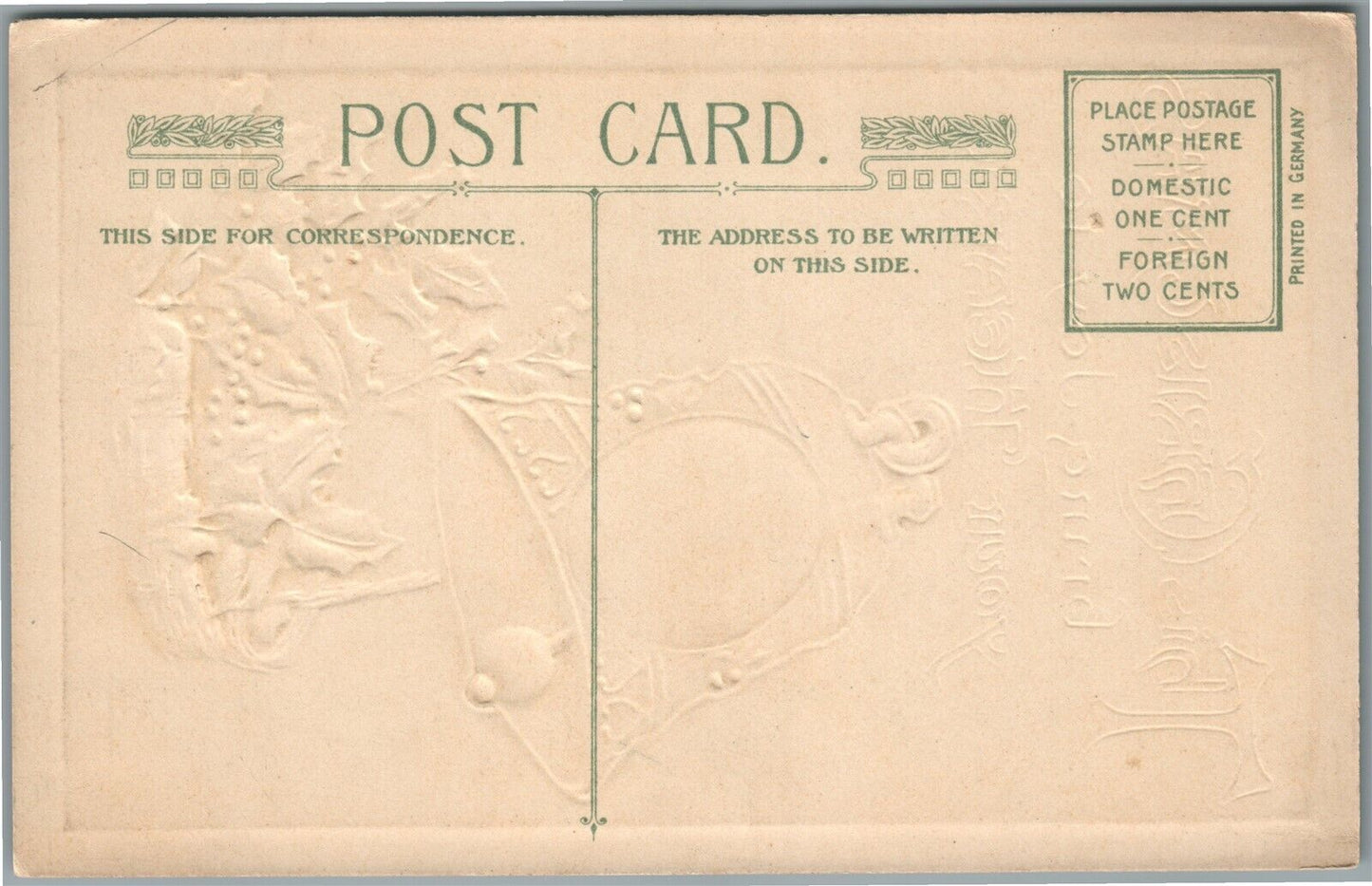 CHRISTMAS BRING JOY TO YOUR HEART JOHN WINSCH 1910 ANTIQUE POSTCARD