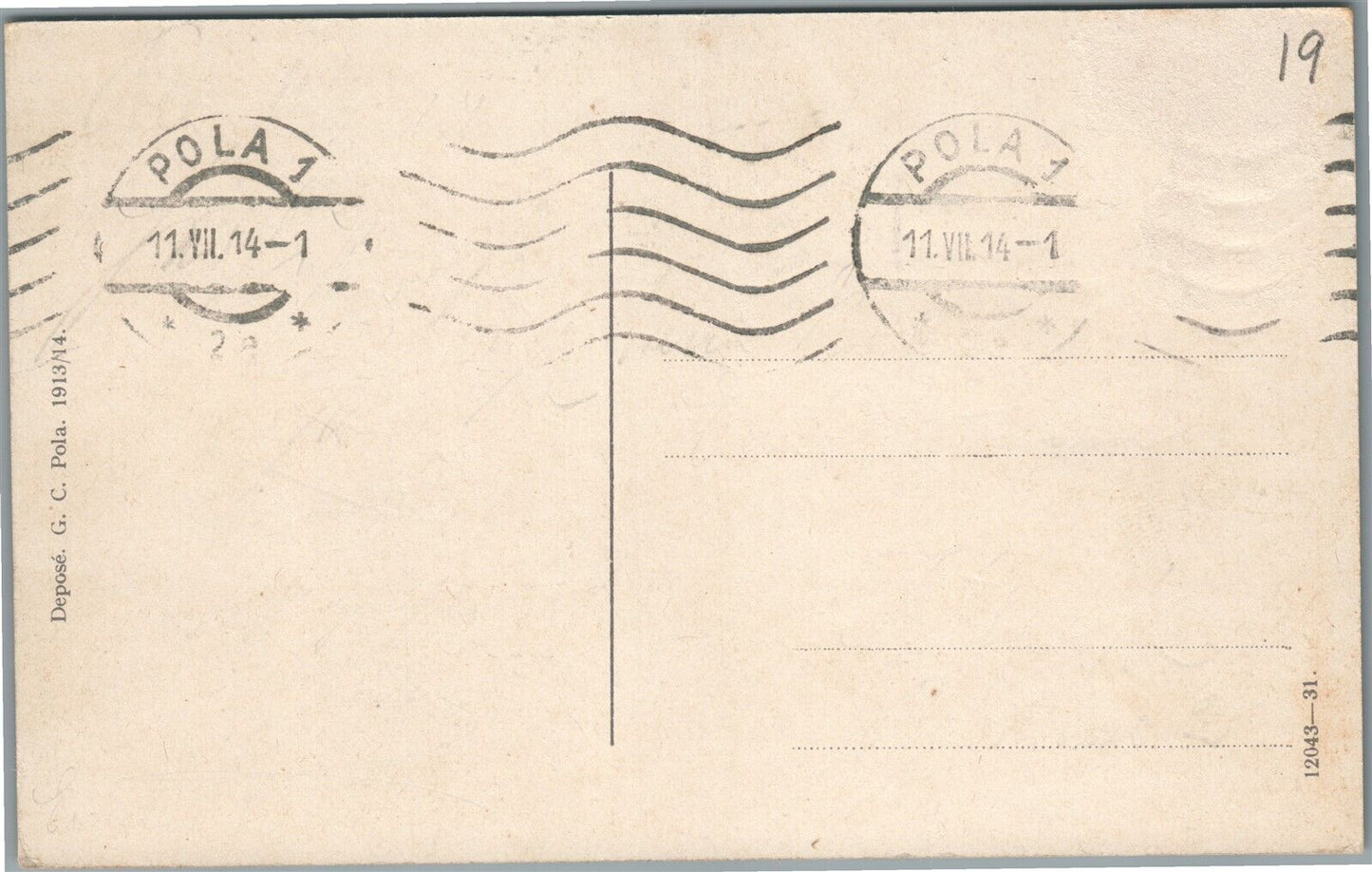 POLA SCHIFFE in I. RESERVE AUSTRO-HUNGARIN NAVY SHIPS ANTIQUE POSTCARD