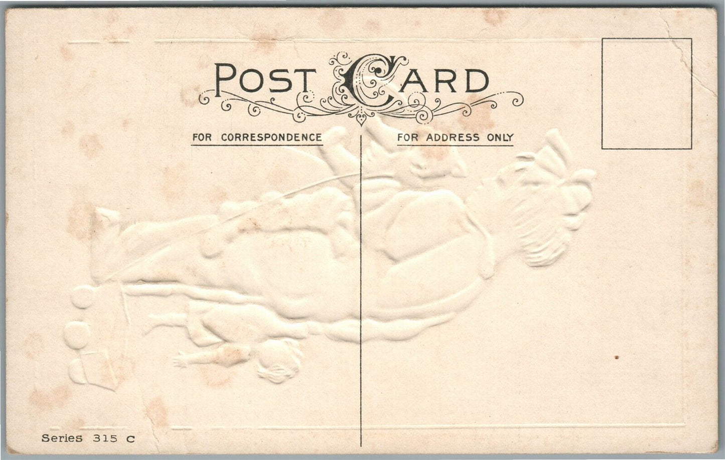 HAPPY CHRISTMAS SANTY'S BEEN ANTIQUE POSTCARD