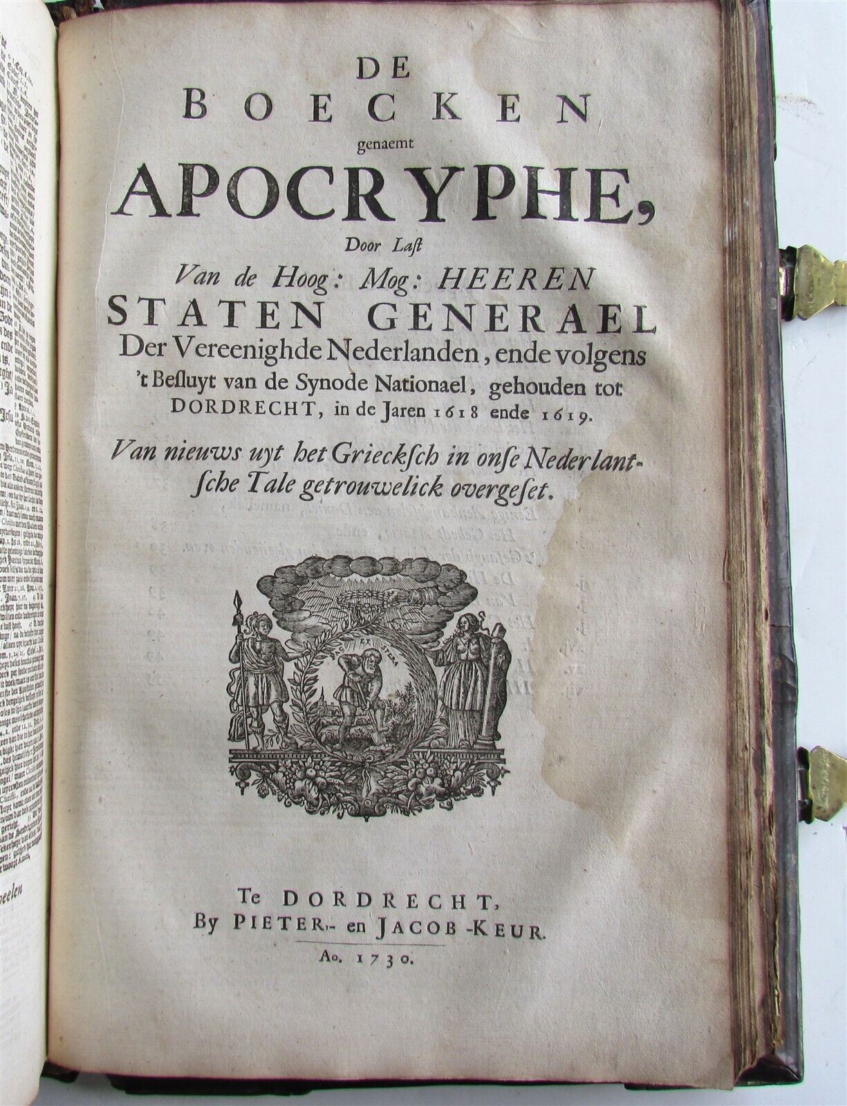 1730 BIBLE in DUTCH ILLUSTRATED w/ MAPS antique MASSIVE FOLIO BIBLIA